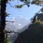 View from the trail, Lukla to Namche - Thamserku mountain in the background.