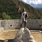 Statue of Tenzing Norgay Sherpa at the Mt Everest Documentation Center, above Namche