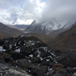 From the Cho La Pass looking towards Dzongla village.